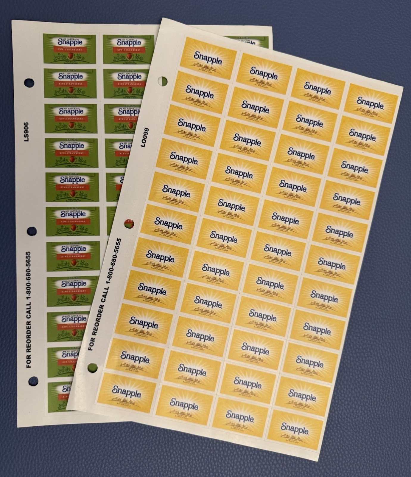 88 SNAPPLE Apple Lemonade Vendor Retail Store Shelf Display Small Sticker 2 Page