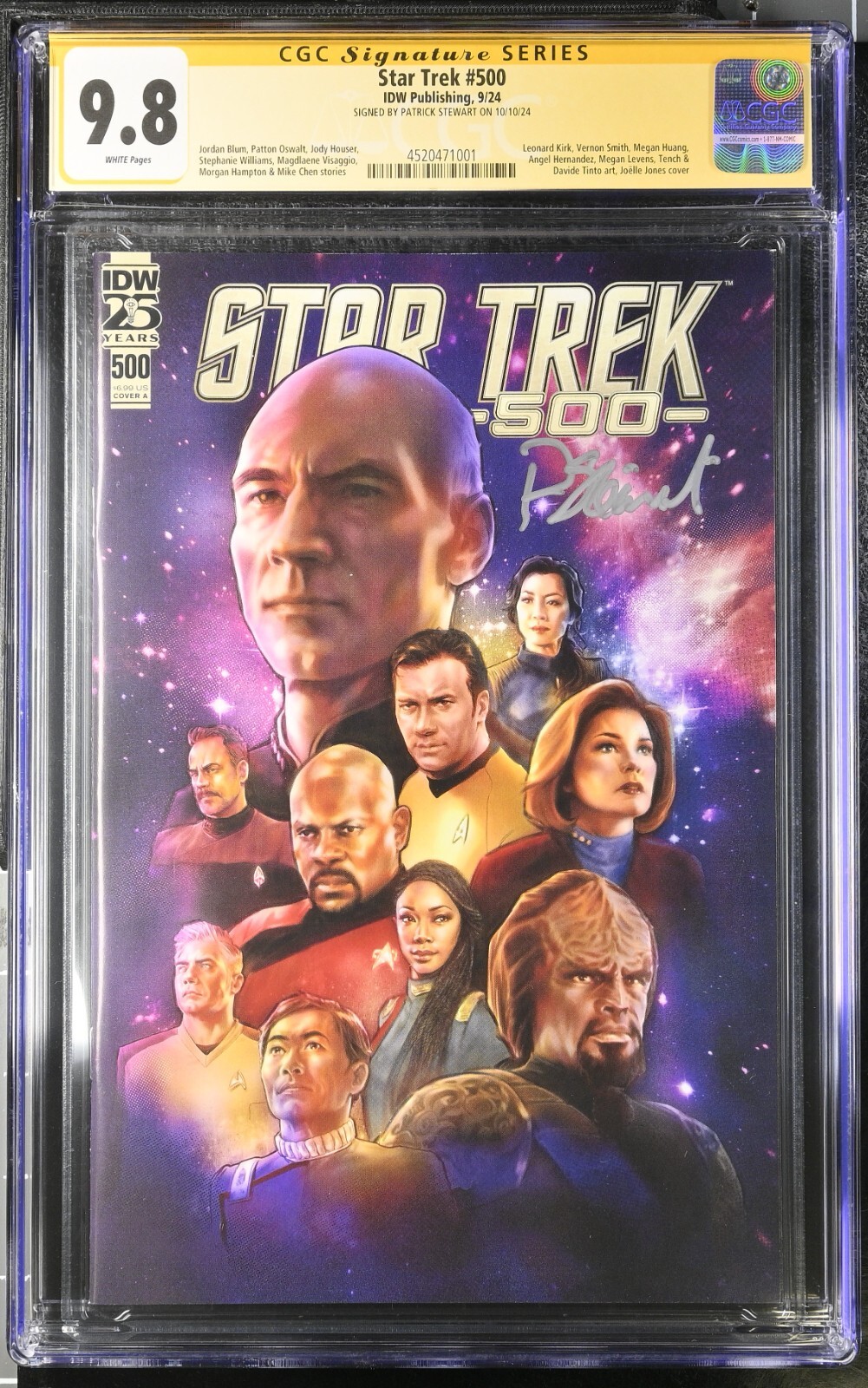 CGC 9.8 STAR TREK #500 SIGNED PATRICK STEWART-CAPT. PICARD/LIKELY 1 OF A KIND CGC 9.8 STAR TREK #500 SIGNED PATRICK STEWART-CAPT. PICARD/LIKELY 1 OF A KIND
