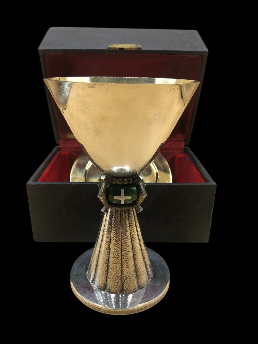 Antique Rare Religious Liturgical Sterling Silver Chalice And Paten Art Nouveau Antique Rare Religious Liturgical Sterling Silver Chalice And Paten Art Nouveau