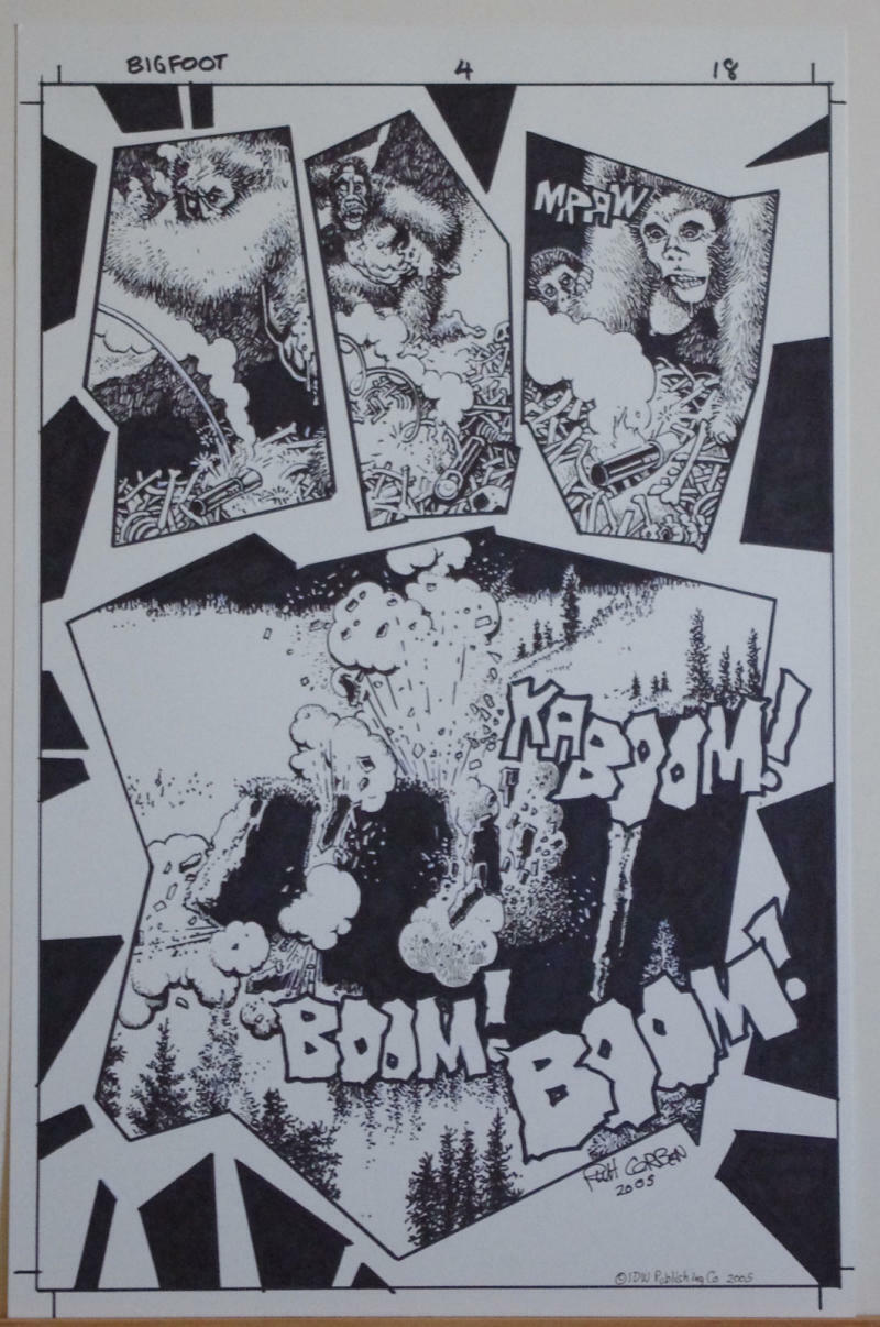 RICHARD CORBEN original art, BIG FOOT #1 pg 18, Signed, 11x17, Blown up, Boom RICHARD CORBEN original art, BIG FOOT #1 pg 18, Signed, 11x17, Blown up, Boom
