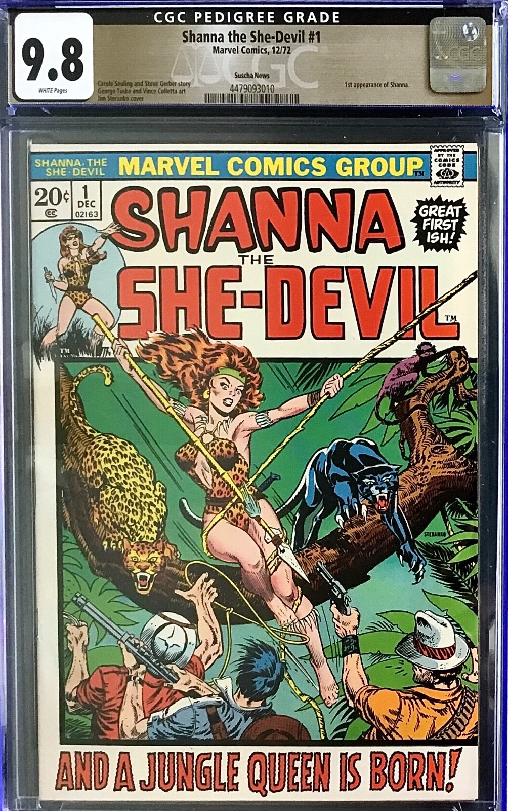 Shanna the She-Devil #1 CGC 9.8 Suscha News 1st Apperance of Shanna Steranko