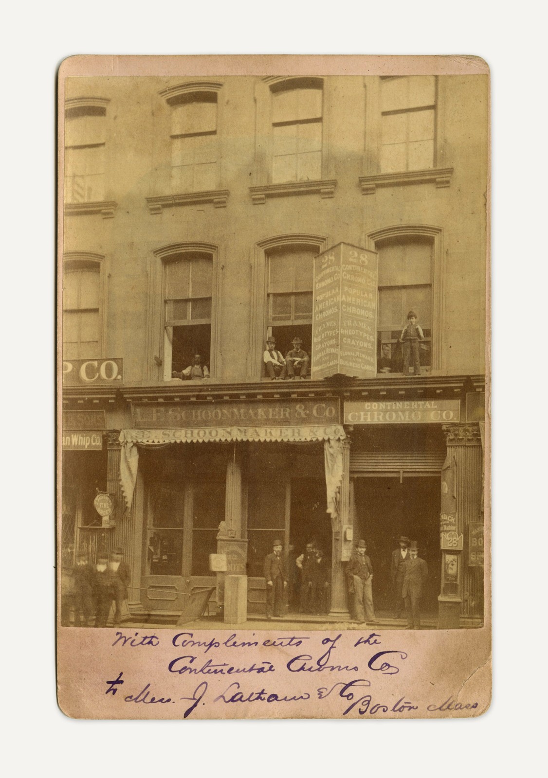 1880s Cabinet Continental Chromo Co. New York City Broadway & Nassau Downtown