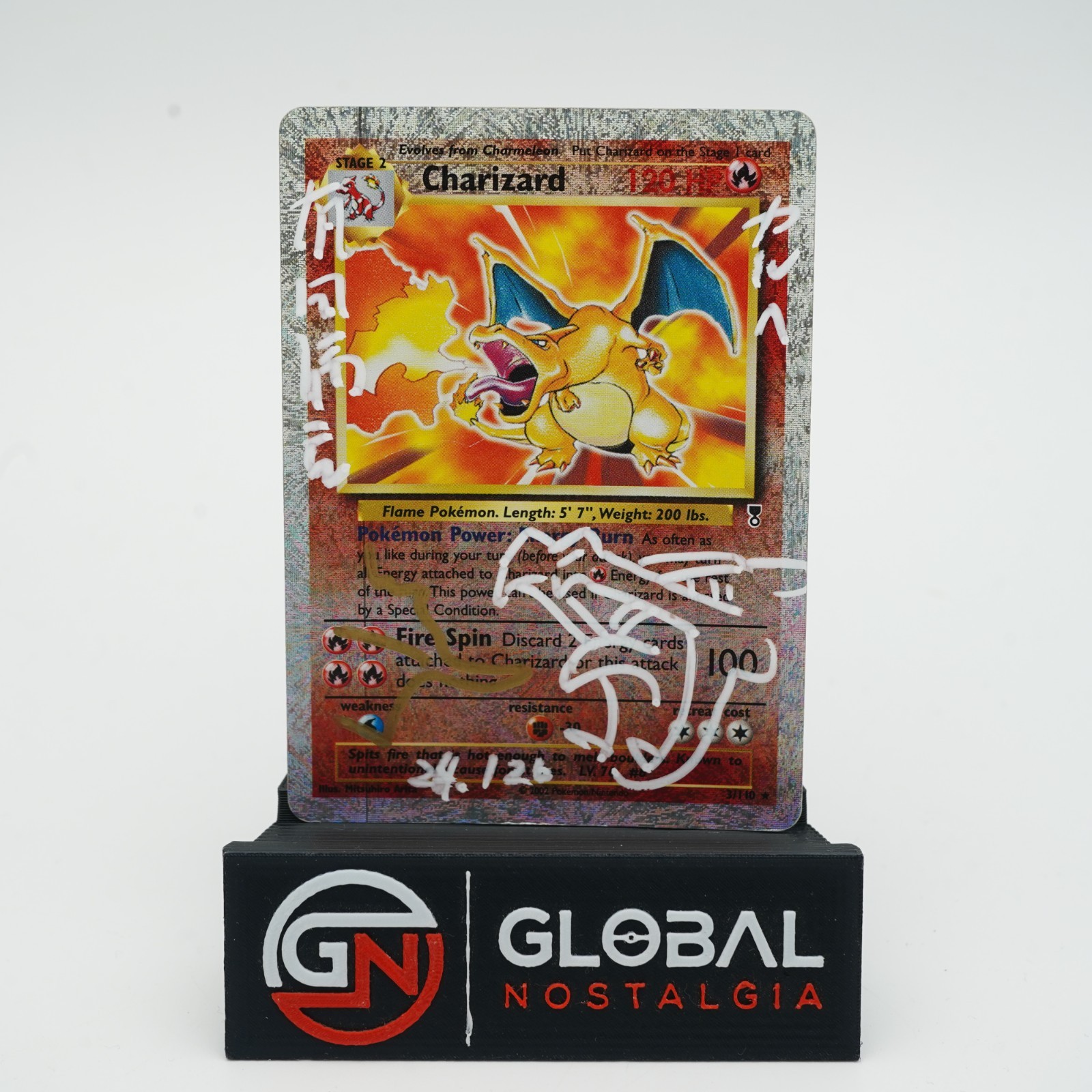 Charizard Mitsuhiro Arita Auto Sketch Grail #3 Legendary Collection Reverse LP Charizard Mitsuhiro Arita Auto Sketch Grail #3 Legendary Collection Reverse LP