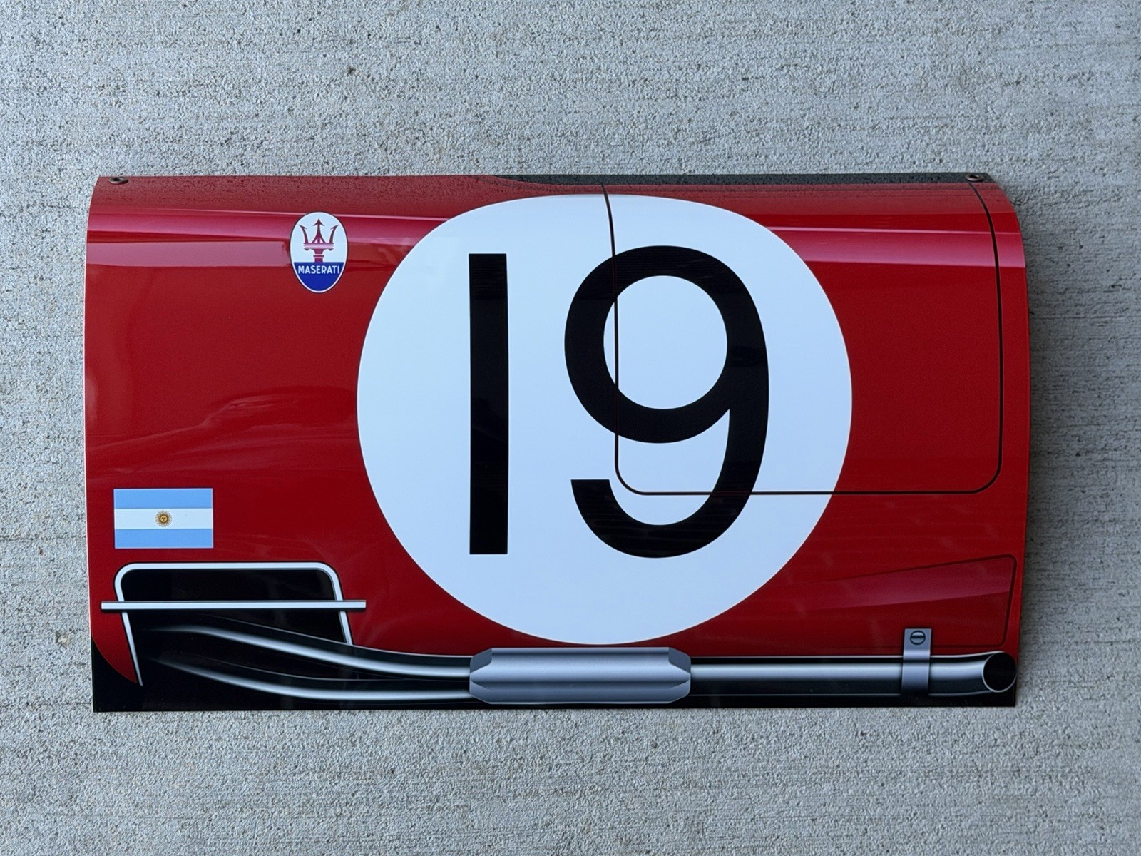 WOWCurved 1957 Maserati 450s Race Car Fangio Sign Sebring 24 Hrs