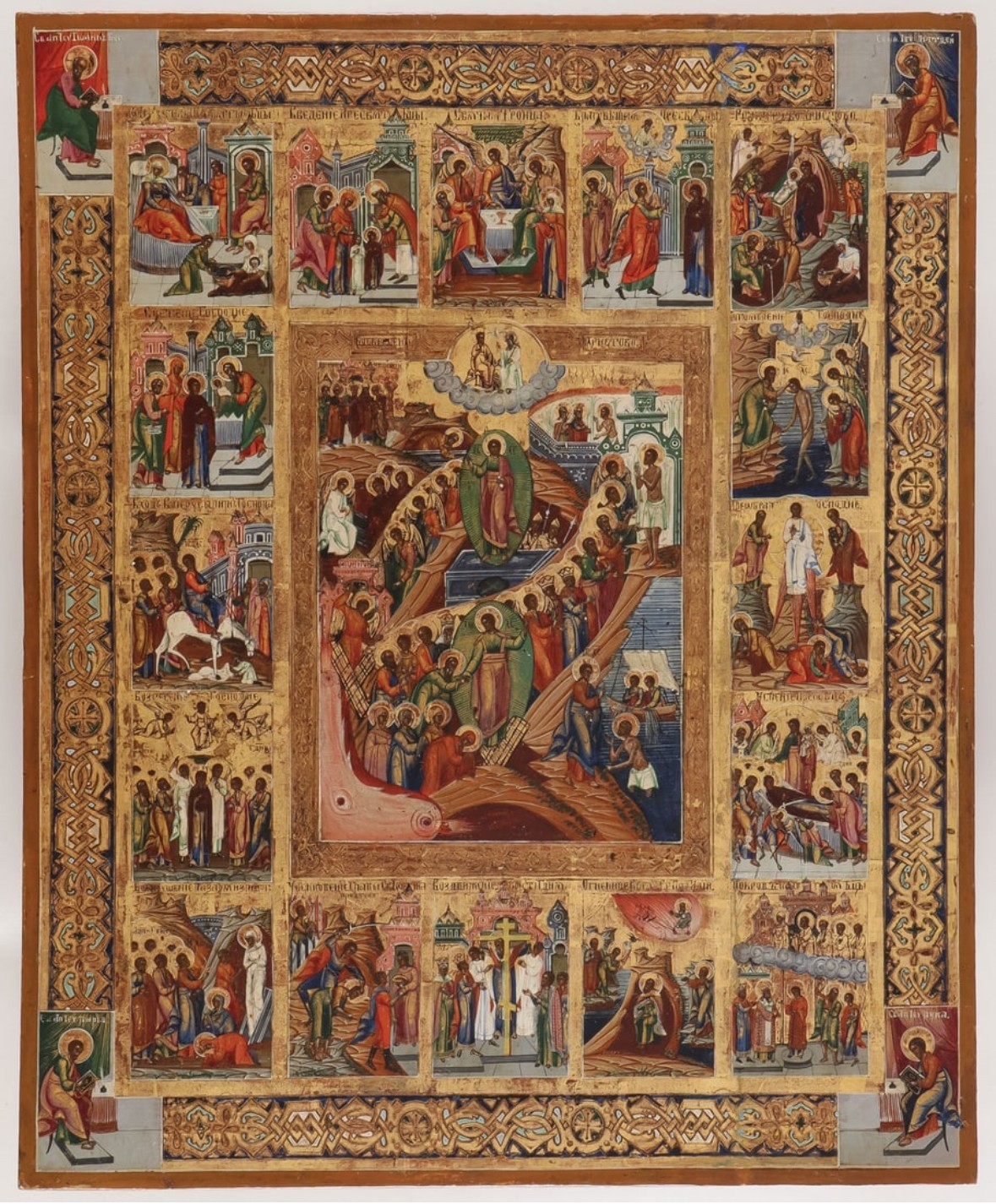 Magnificent Russian Orthodox Calendar Icon of the Great Feasts – Palekh School