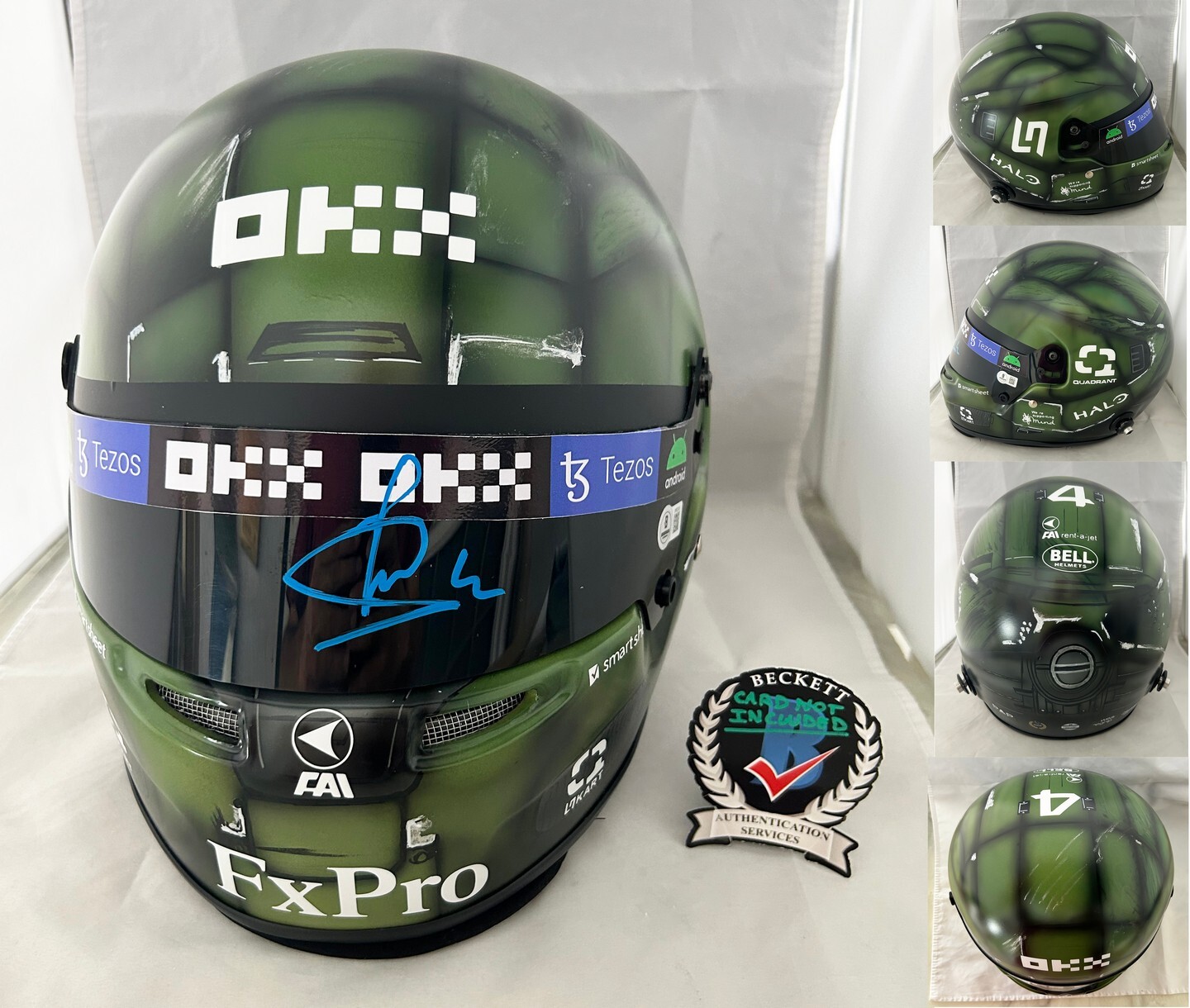 Lando Norris Signed Full Size Helmet 1:1 Halo 2022 Singapore GP McLaren Formu... Lando Norris Signed Full Size Helmet 1:1 Halo 2022 Singapore GP McLaren Formu...