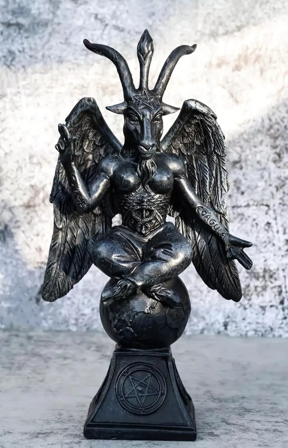 Satan Goat Baphomet Statue Infernl Vortex Kamkha Control Lu-st Money Power 6.5