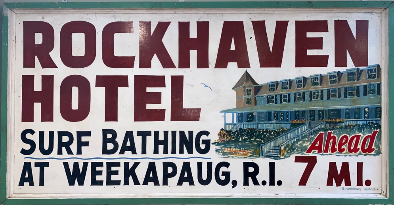 ANTIQUE ROCK HAVEN HOTEL HAND PAINTED ART SIGN WEEKAPAUG WATCH HILL ROCKHAVEN RI ANTIQUE ROCK HAVEN HOTEL HAND PAINTED ART SIGN WEEKAPAUG WATCH HILL ROCKHAVEN RI