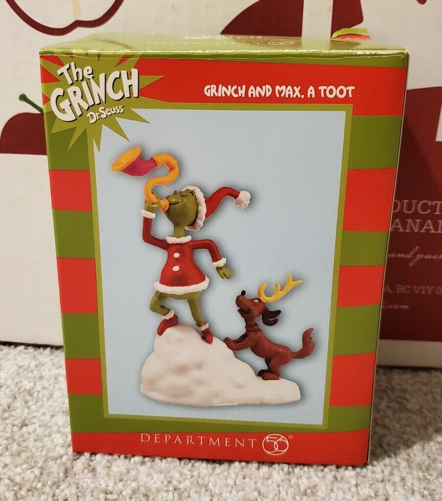 Grinch & Max A Toot RARE Whoville Village Dept 56 retired figure christmas who