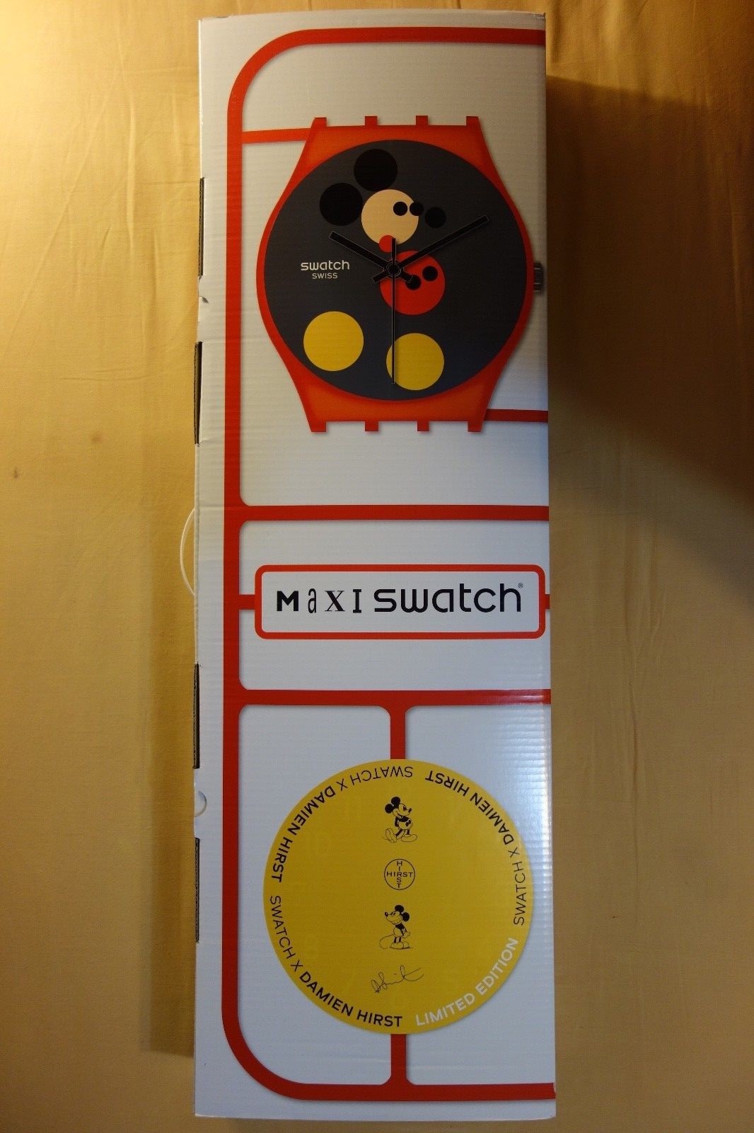 Swatch Damien Hirst Disney Mickey The True Original Maxi Wall Watch Clock MGZ323 Swatch Damien Hirst Disney Mickey The True Original Maxi Wall Watch Clock MGZ323