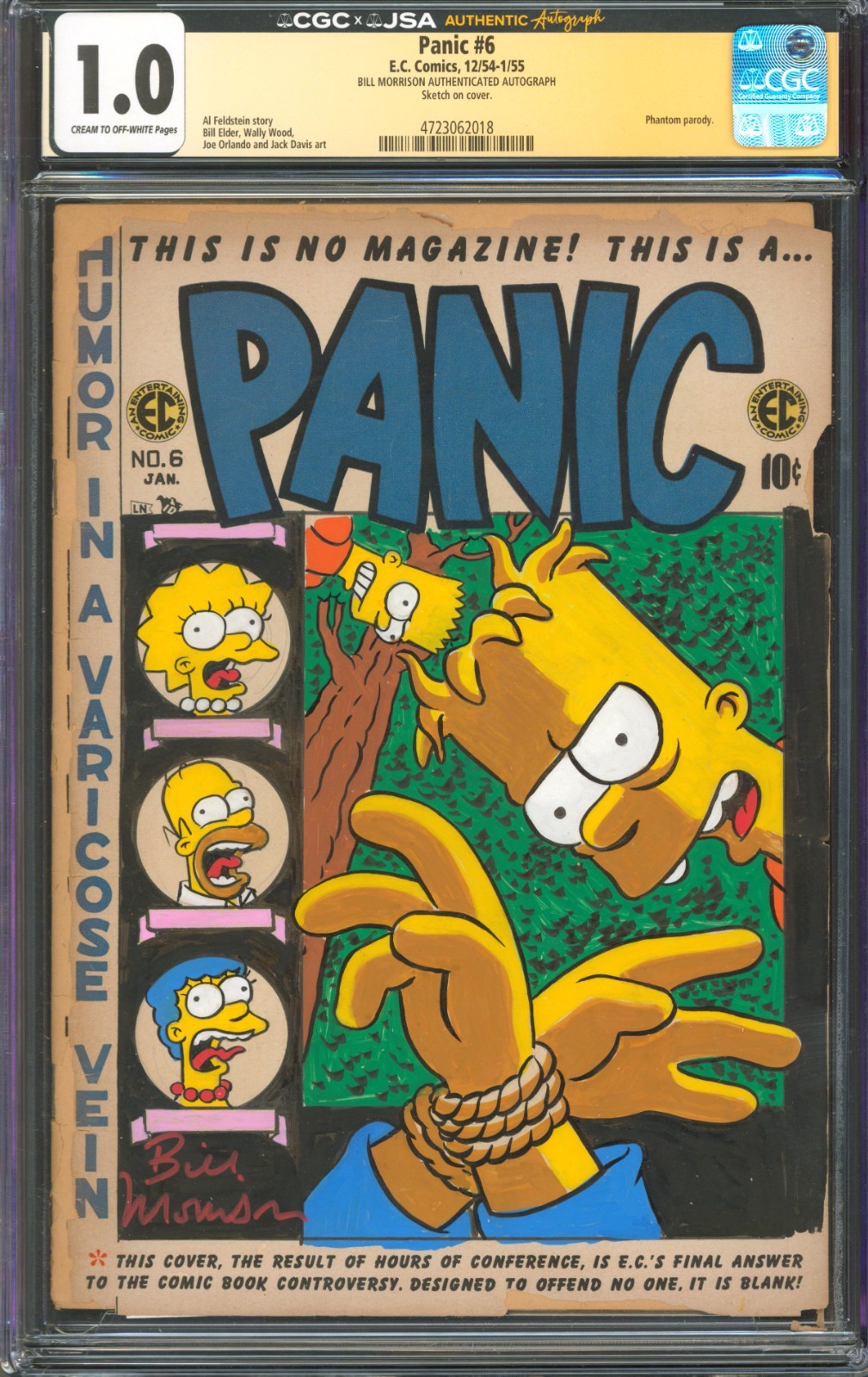 Panic #6 CGC 1.0 E.C. Comics 1954 Signed by Bill Morrison w/ Simpsons Sketch