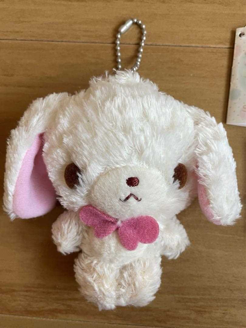 Sanrio Sugarbunnies Shirousa Plush vintage Blue tag Ball chain Used F/S Sanrio Sugarbunnies Shirousa Plush vintage Blue tag Ball chain Used F/S