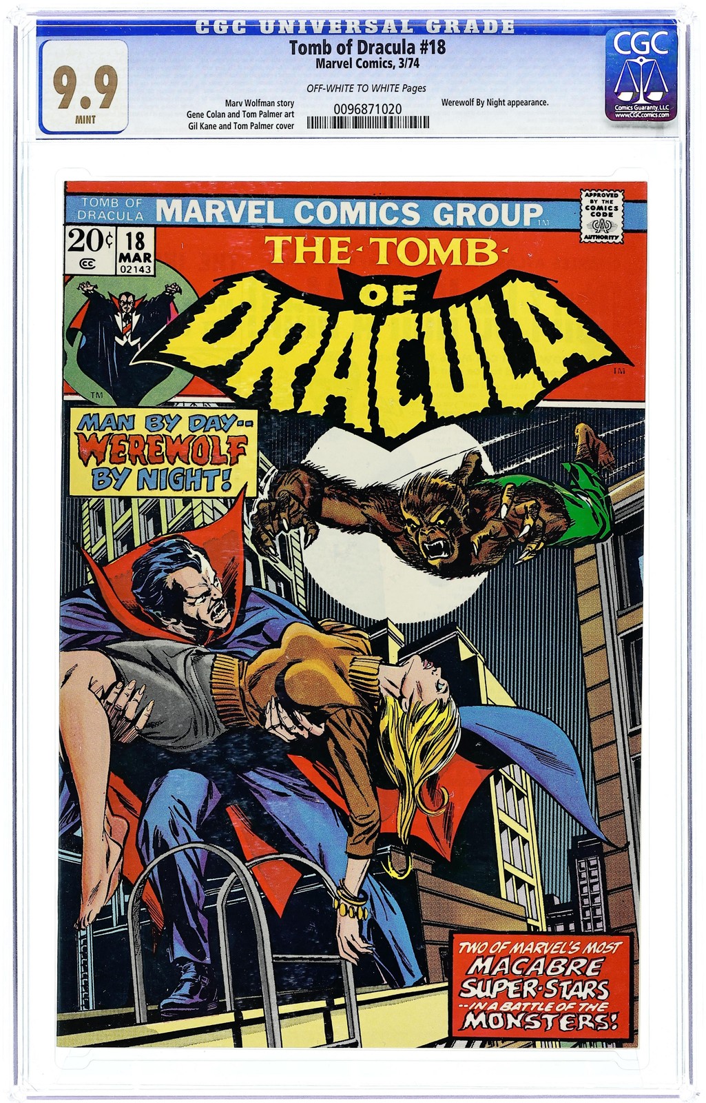 Tomb of Dracula #18 CGC 9.9 1974 0096871020 Tomb of Dracula #18 CGC 9.9 1974 0096871020