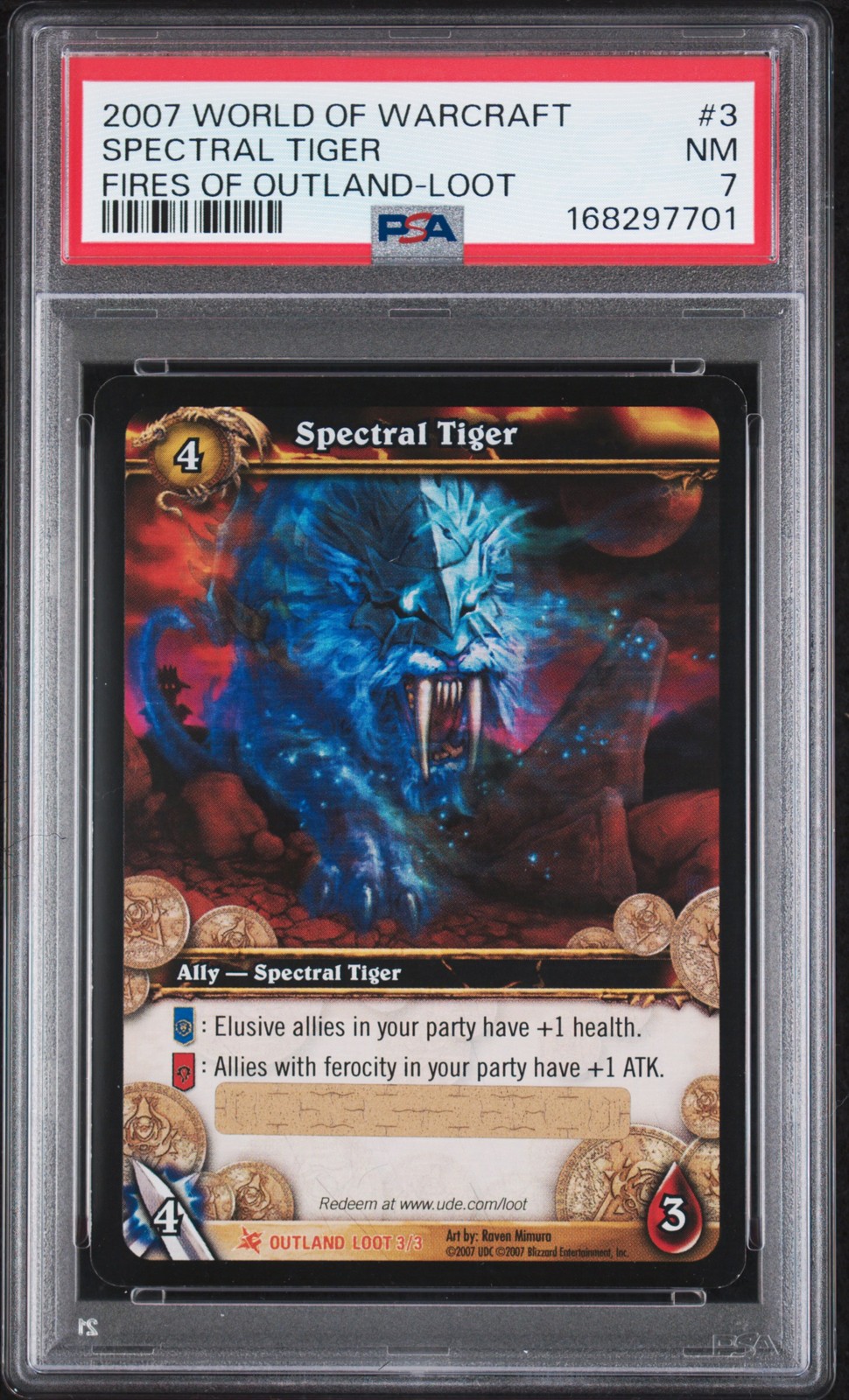2007 WORLD OF WARCRAFT FIRES OF OUTLAND OUTLAND LOOT #3 SPECTRAL TIGER PSA 7 2007 WORLD OF WARCRAFT FIRES OF OUTLAND OUTLAND LOOT #3 SPECTRAL TIGER PSA 7