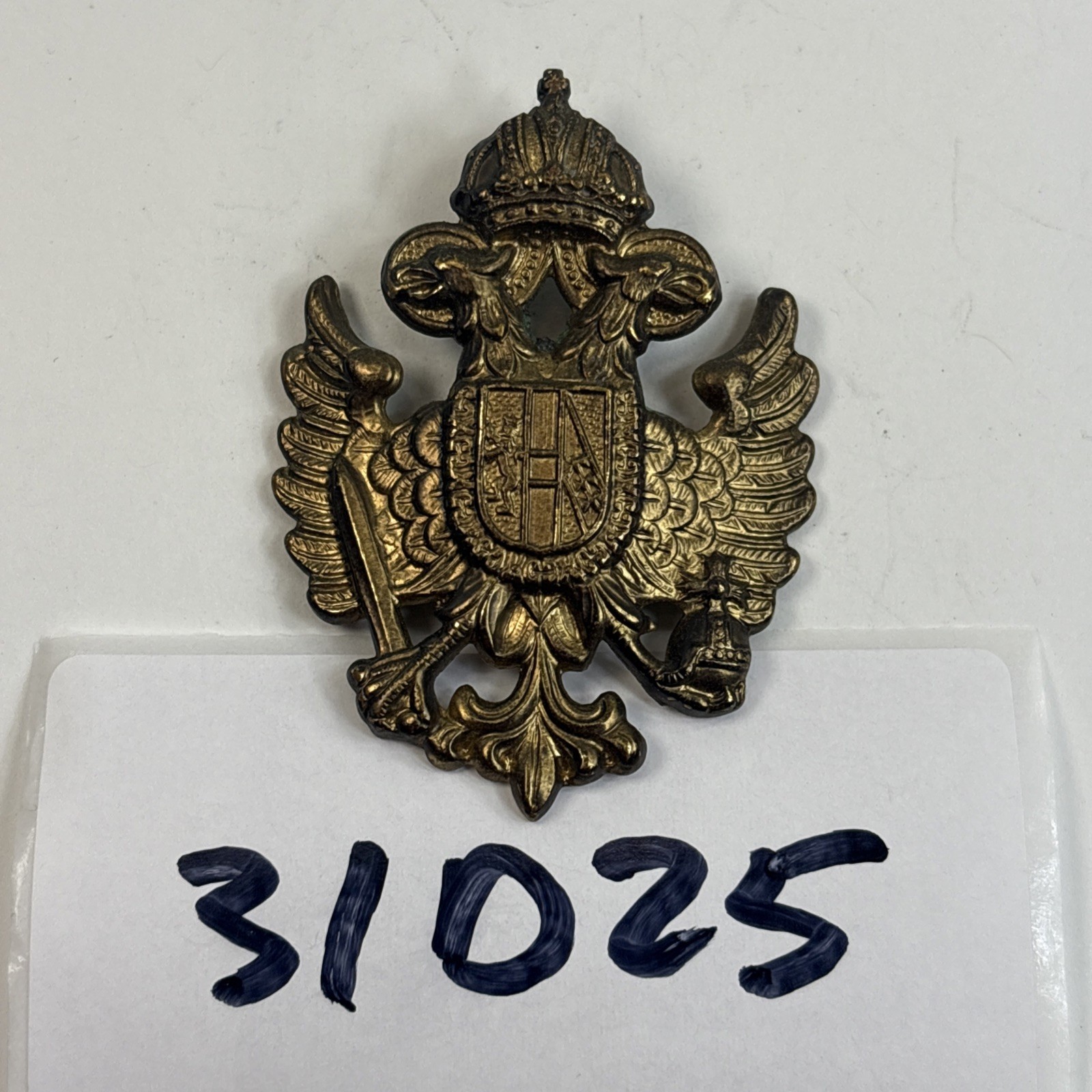 WW1 Austria-Hungary cap badge Tschako Insignia double-headed eagle 31D25 WW1 Austria-Hungary cap badge Tschako Insignia double-headed eagle 31D25