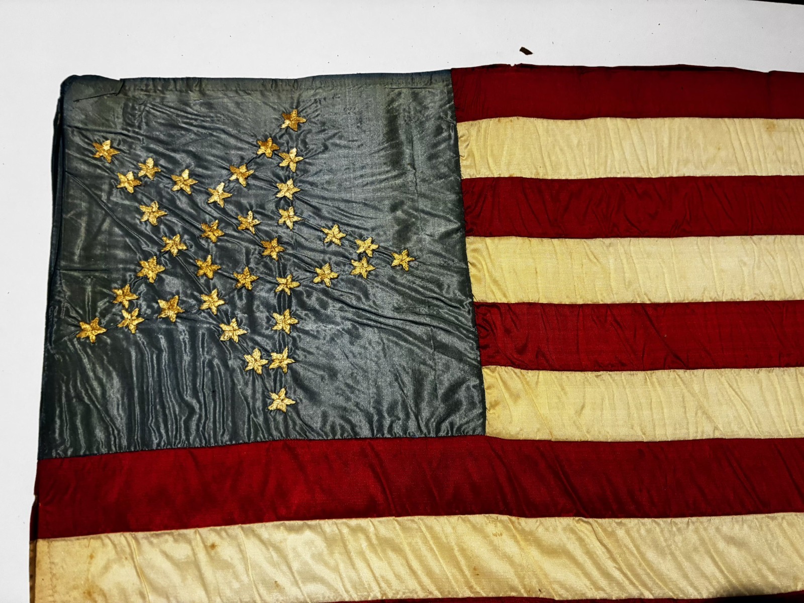 American Flag 36 Star Pattern 1866 Flag 16 X 21 Inches Hand Sewn Captain American Flag 36 Star Pattern 1866 Flag 16 X 21 Inches Hand Sewn Captain