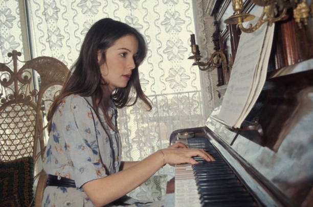 Portrait of Anicee Alvina actress in Paris France 1974 Old Photo