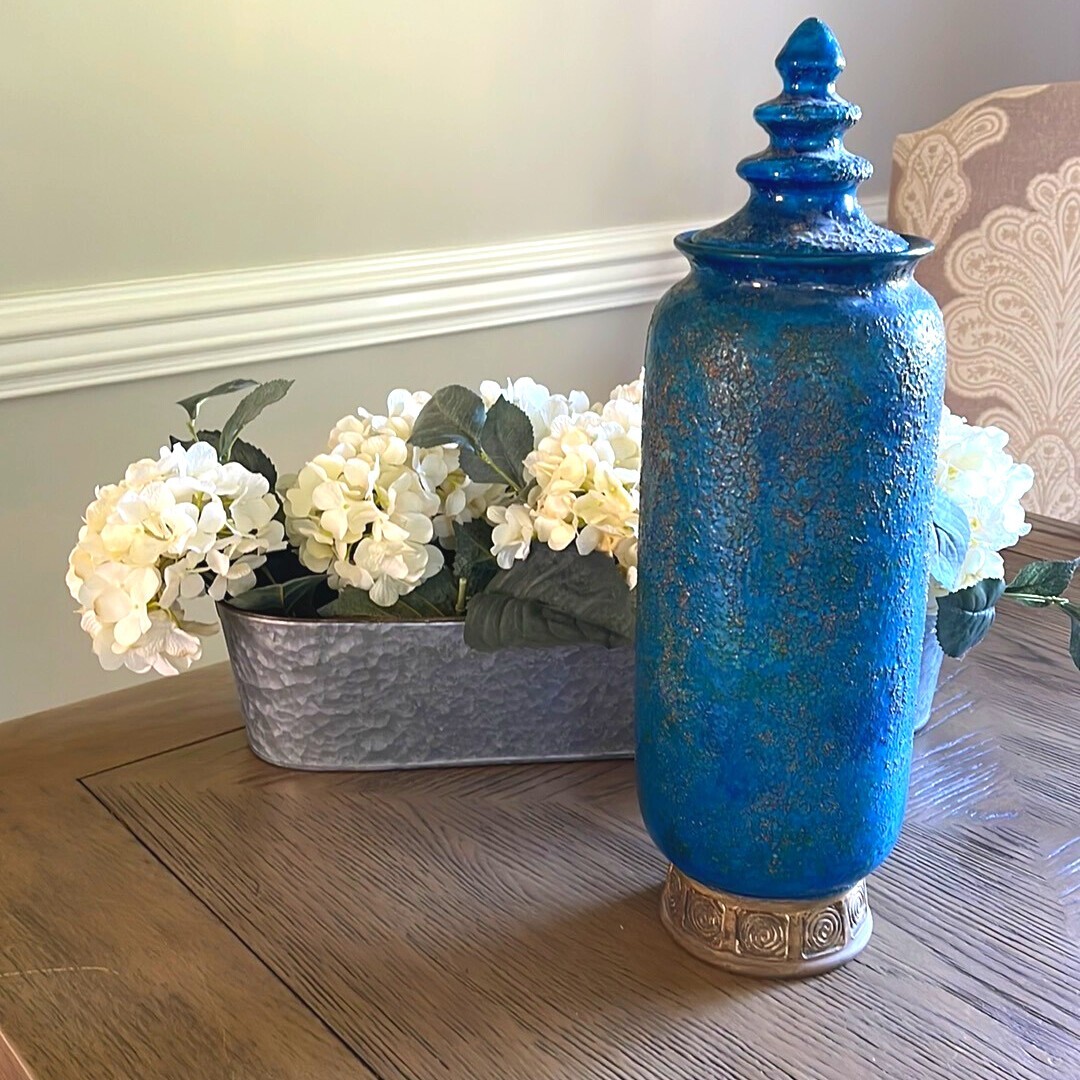 Vintage Signed Bitossi Rosenthal Netter Blue and Gold Vase, Excellent Condition Vintage Signed Bitossi Rosenthal Netter Blue and Gold Vase, Excellent Condition
