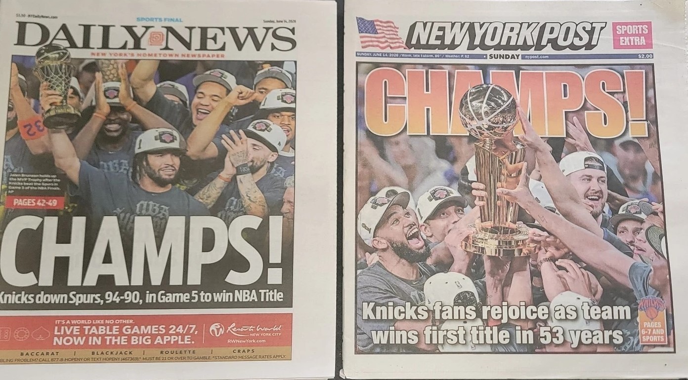 NY Post & NY Daily News - Knicks NBA Champs NY Post & NY Daily News - Knicks NBA Champs