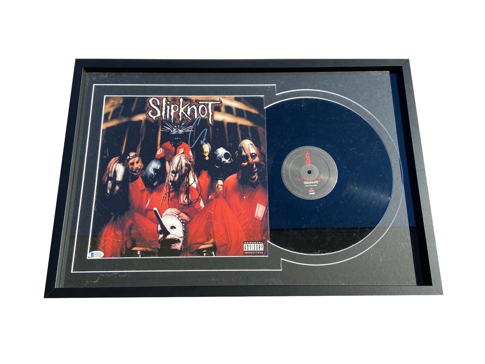 COREY TAYLOR SIGNED AUTOGRAPH FRAMED SLIPKNOT VINYL LP BAS BECKETT