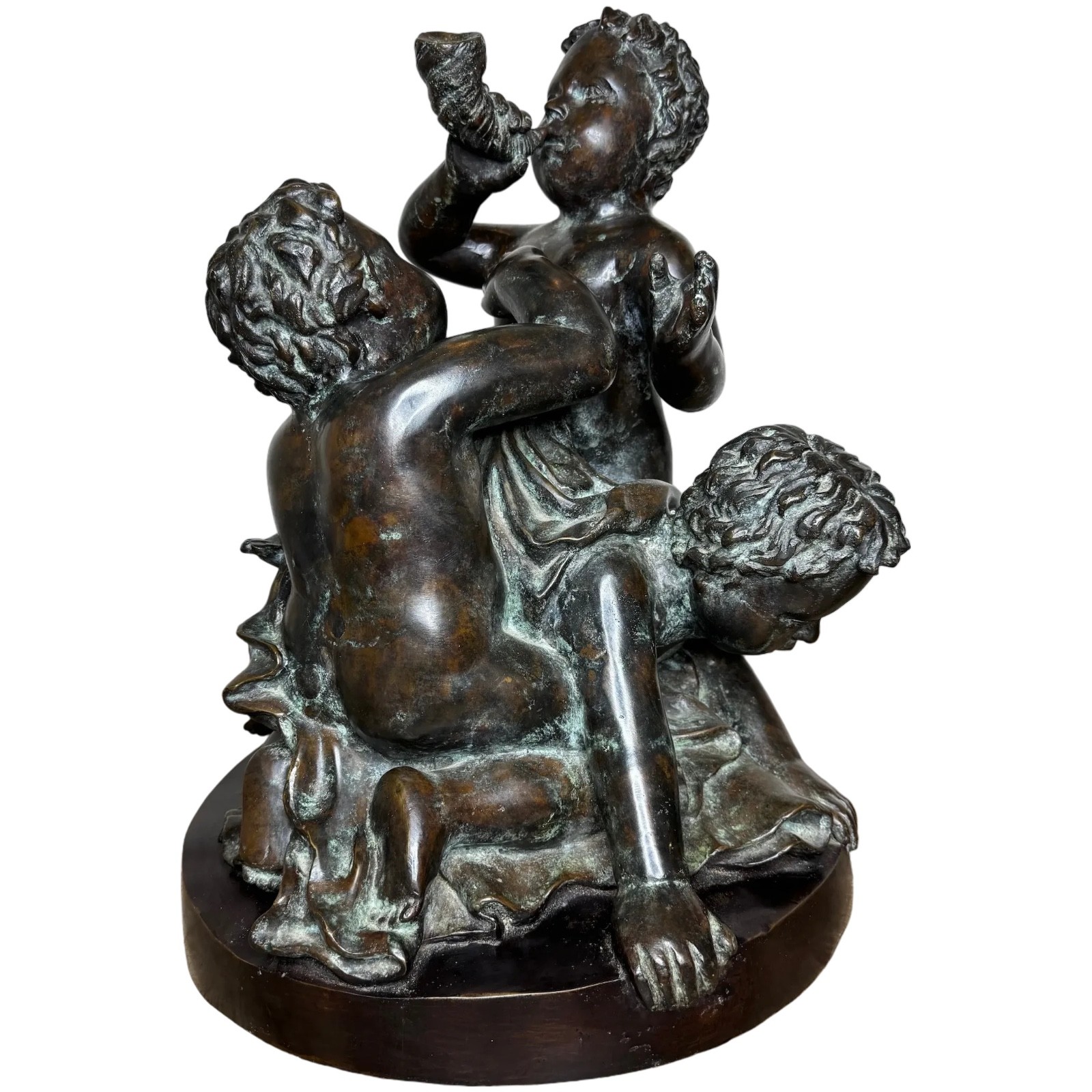 Bronze Group Call of the Triton Conch Sea Putti In the Manner of Claude Michel Bronze Group Call of the Triton Conch Sea Putti In the Manner of Claude Michel