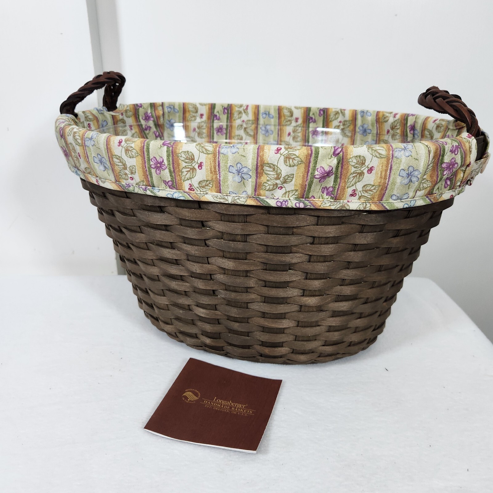 Longaberger Deep Brown Beverage Tub Basket Set Protector Liner PARTY ICE BUCKET