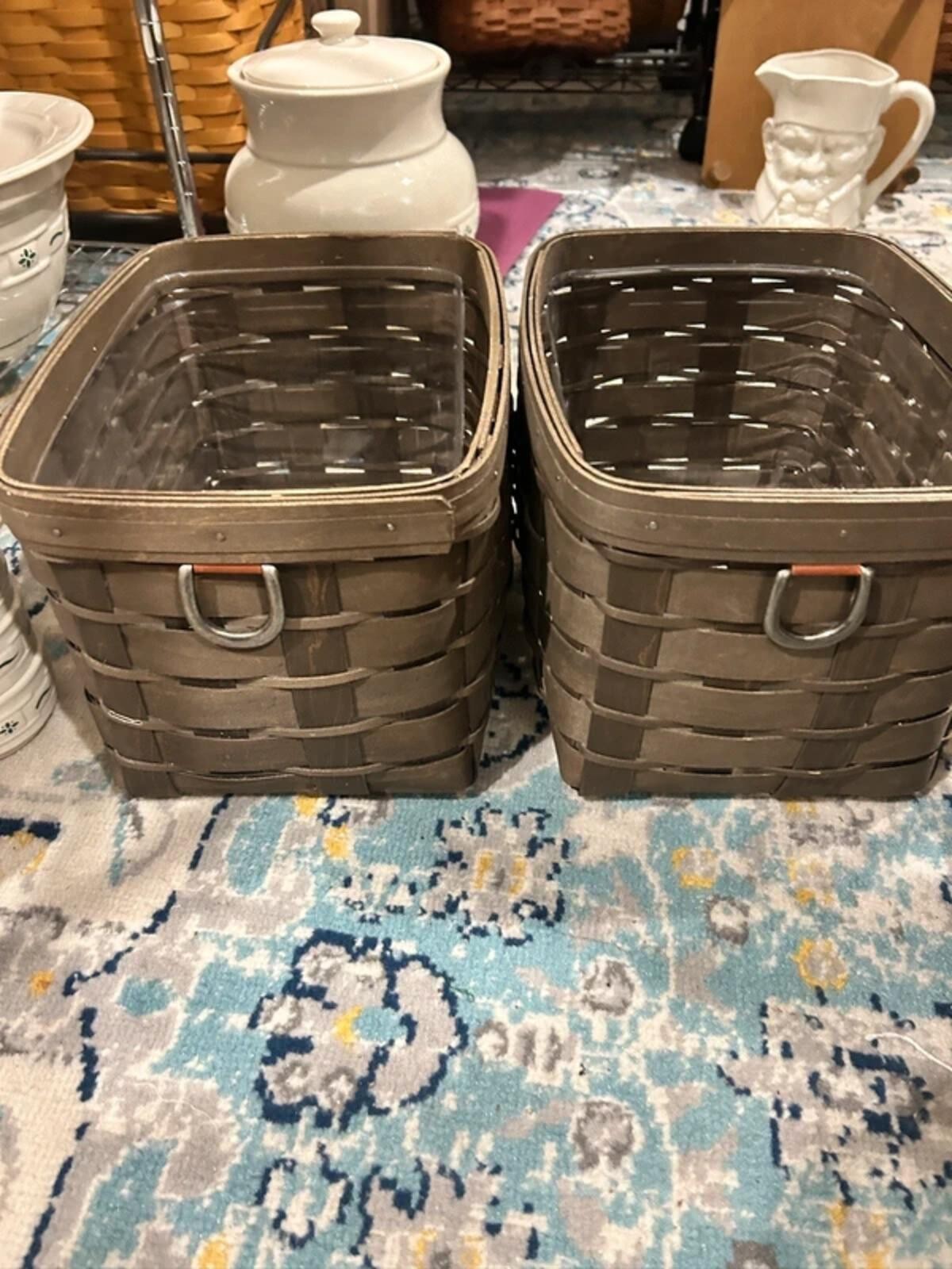 Longaberger Baskets rectangle bin deep brown set of 2 Longaberger Baskets rectangle bin deep brown set of 2