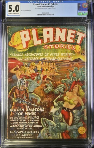Planet Stories 1939 Winter, #1. CGC 5.0 VG/FN. Pulp Planet Stories 1939 Winter, #1. CGC 5.0 VG/FN. Pulp