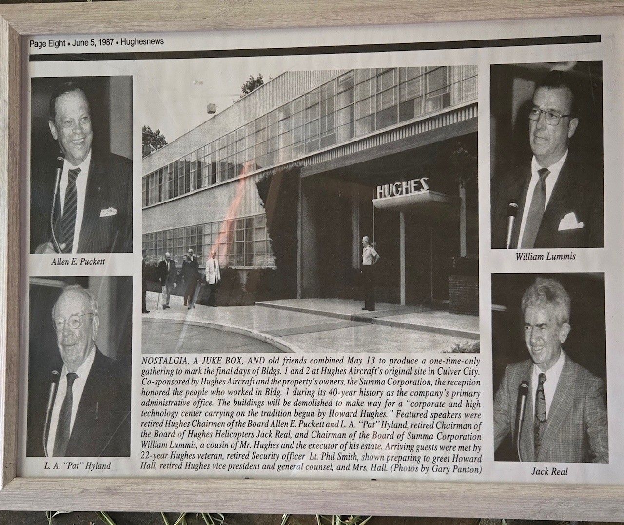 Howard Hughes Building Sign 1940s Aviation Aviator Airplane Engine Plane  