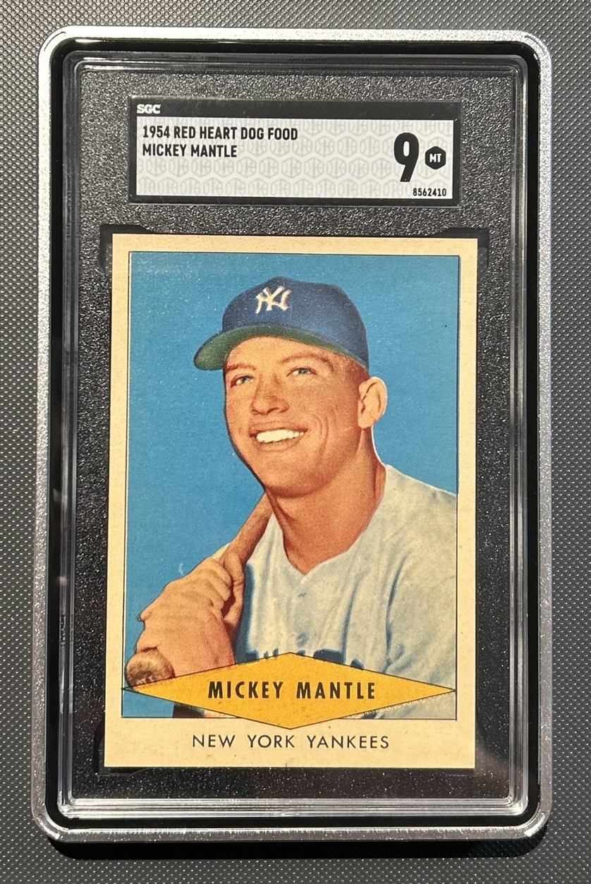 1954 RED HEART DOG FOOD -  MICKEY MANTLE - NY Yankees - SGC 9 (pop 6 - no 10’s)