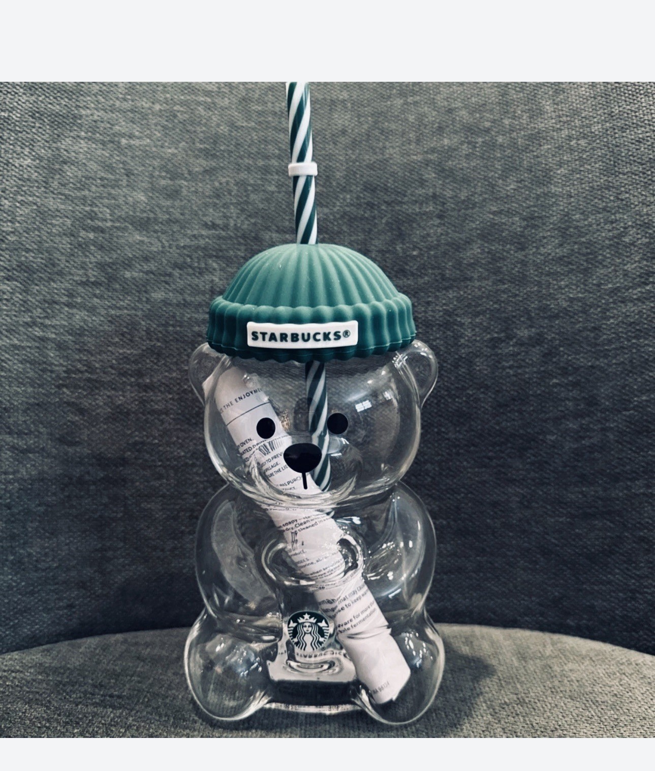 Starbucks 2025 Bearista Bean Glass Jar Cold Cup Tumbler Straw Holiday RARE