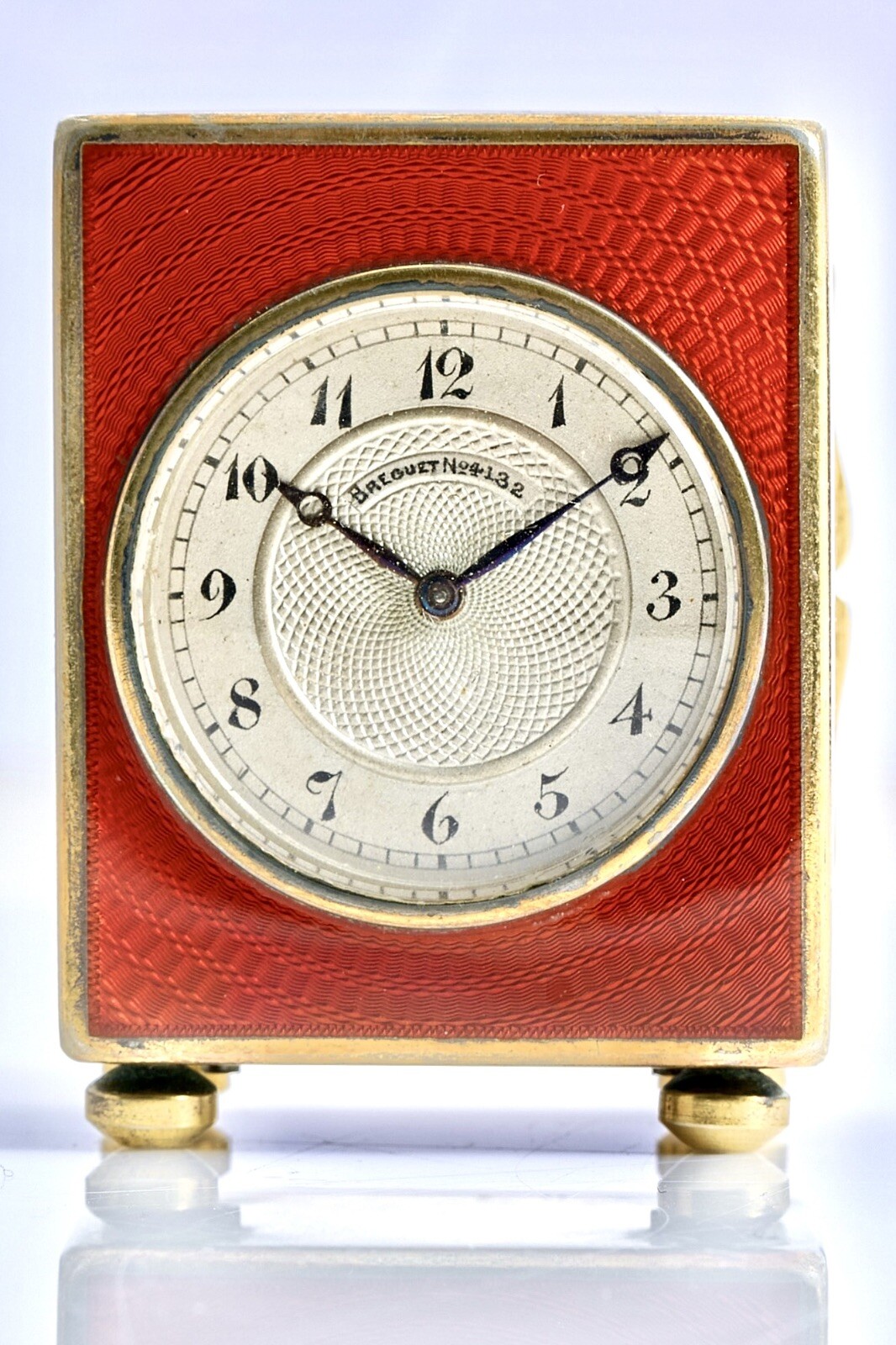 Breguet 4132 Rare Miniature Ruby Enamel 8 Days Collectors Clock ‘1920’ - Superb Breguet 4132 Rare Miniature Ruby Enamel 8 Days Collectors Clock ‘1920’ - Superb