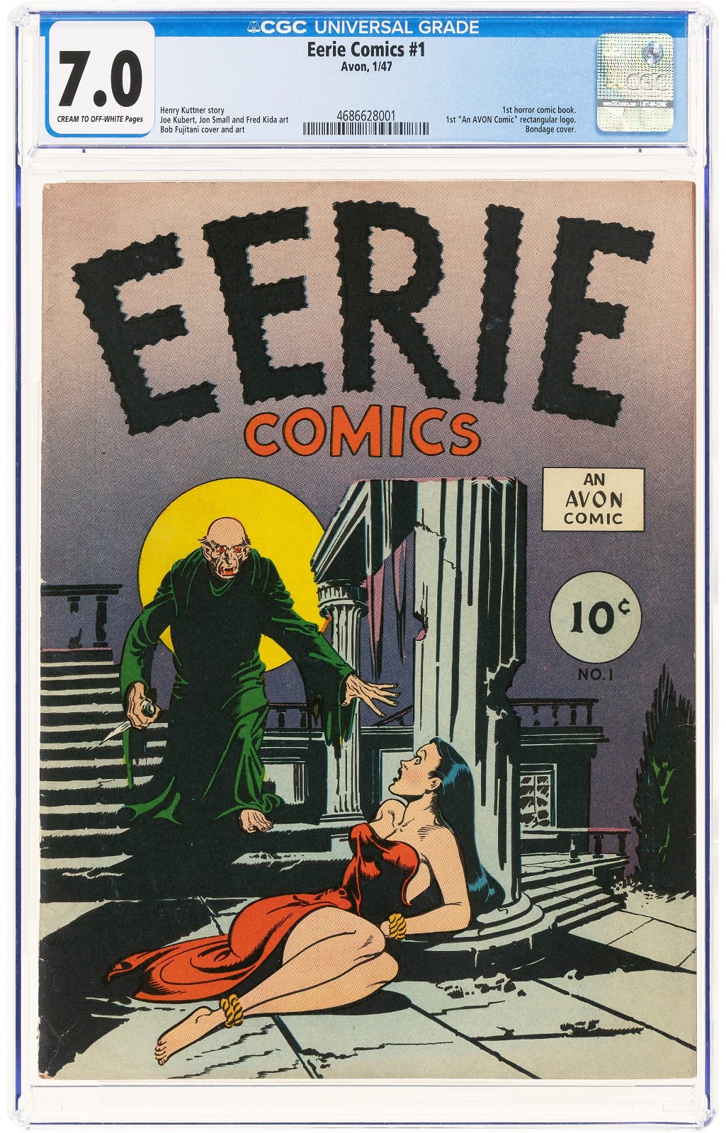 Eerie Comics #1 CGC 7.0 Avon 1947🔥1st Horror Comic RARE Golden🔥T6 461 cm Eerie Comics #1 CGC 7.0 Avon 1947🔥1st Horror Comic RARE Golden🔥T6 461 cm