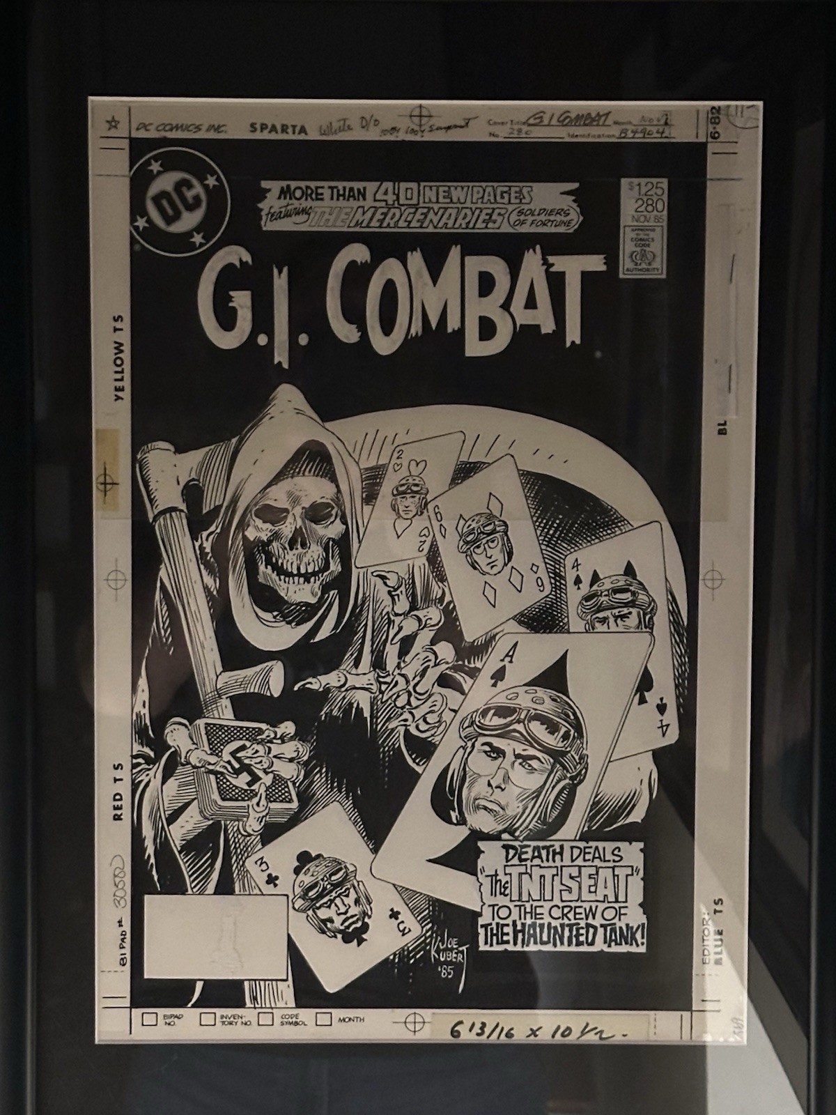 joe kubert original art /  Cover To : G.I. Combat #280 (1985) 