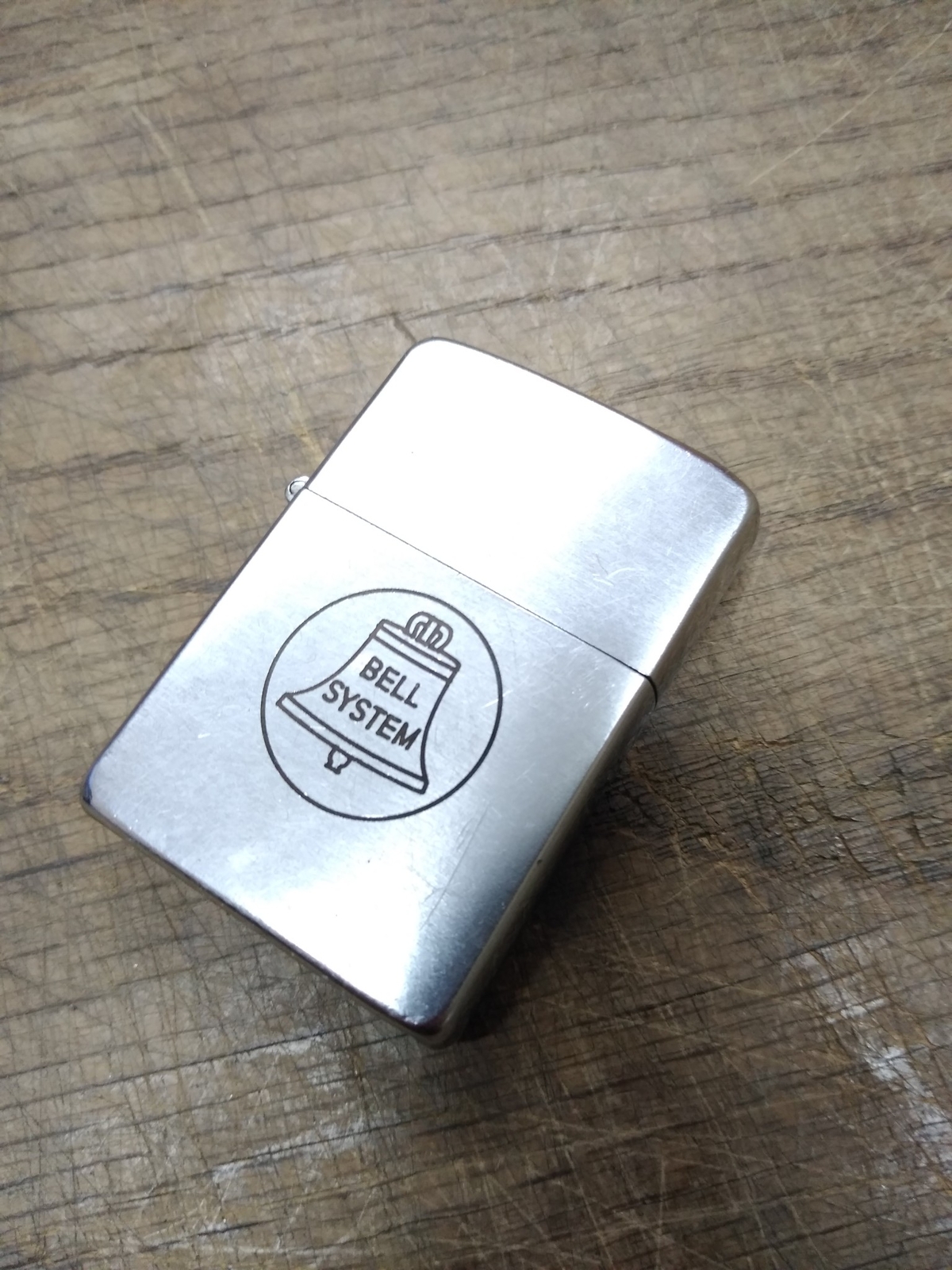 Vtg Rare Date Code Error 1959 Zippo Bell System Cigarette Lighter Brushed Chrome
