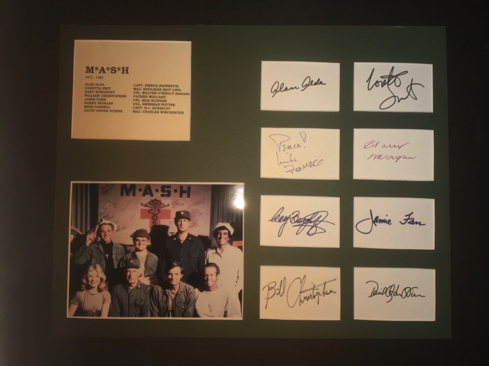 M*A*S*H signed complete MATTE DISPLAY all 8 RARE David Ogden Stiers M*A*S*H signed complete MATTE DISPLAY all 8 RARE David Ogden Stiers