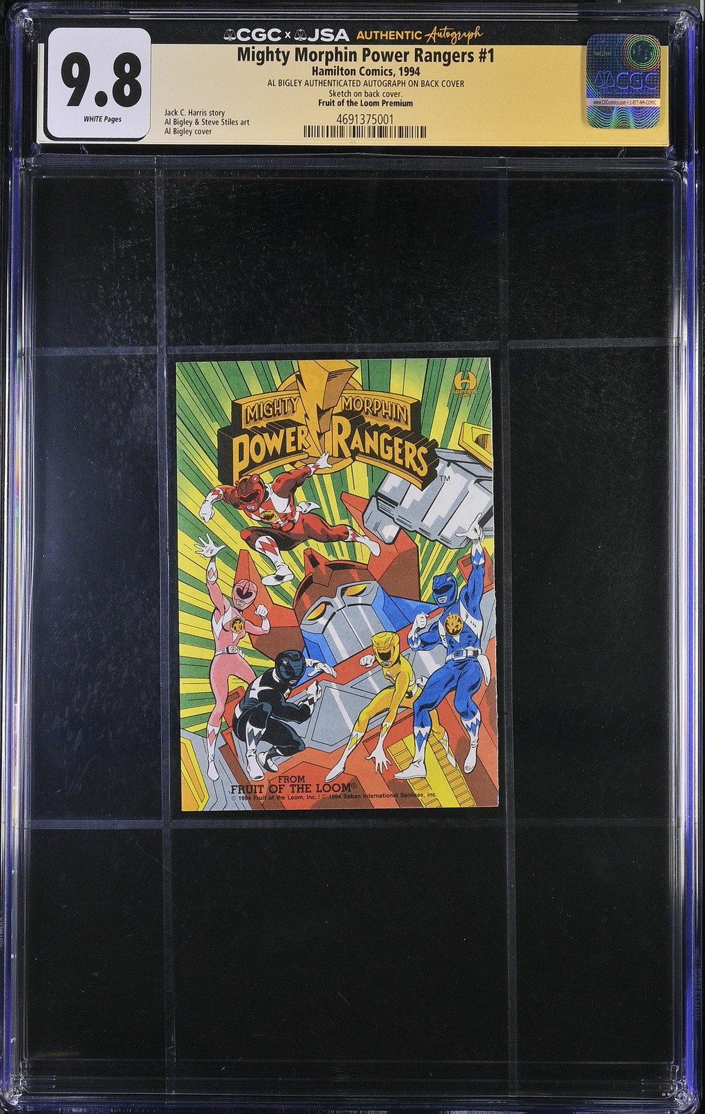 Mighty Morphin Power Rangers #1 - Hamilton 1994 CGC 9.8 Signed/Sketch Al Bigley Mighty Morphin Power Rangers #1 - Hamilton 1994 CGC 9.8 Signed/Sketch Al Bigley