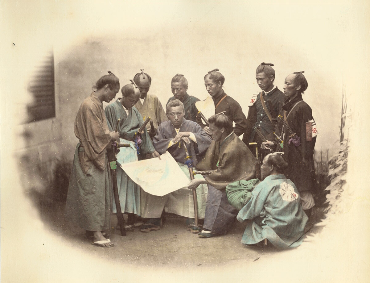 Felice/Felix Beato Group of Samurai Albumen Print Photo ca. 1868 Japan Felice/Felix Beato Group of Samurai Albumen Print Photo ca. 1868 Japan