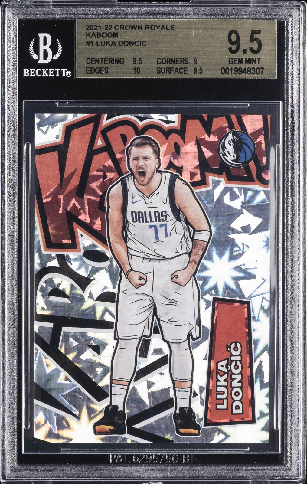 2021-22 PANINI CROWN ROYALE KABOOM #1 LUKA DONCIC BGS 9.5