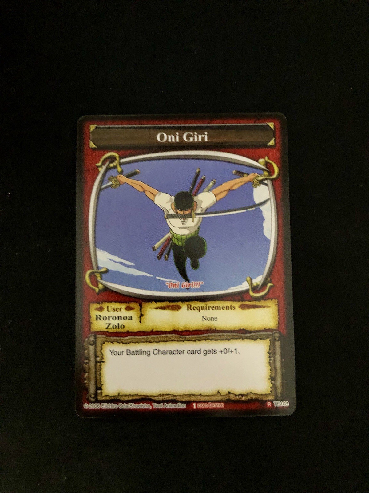 2006 One Piece Passage Grand Line zoro Oni Giri TE103 treasure Non Holo ccg 2006 One Piece Passage Grand Line zoro Oni Giri TE103 treasure Non Holo ccg