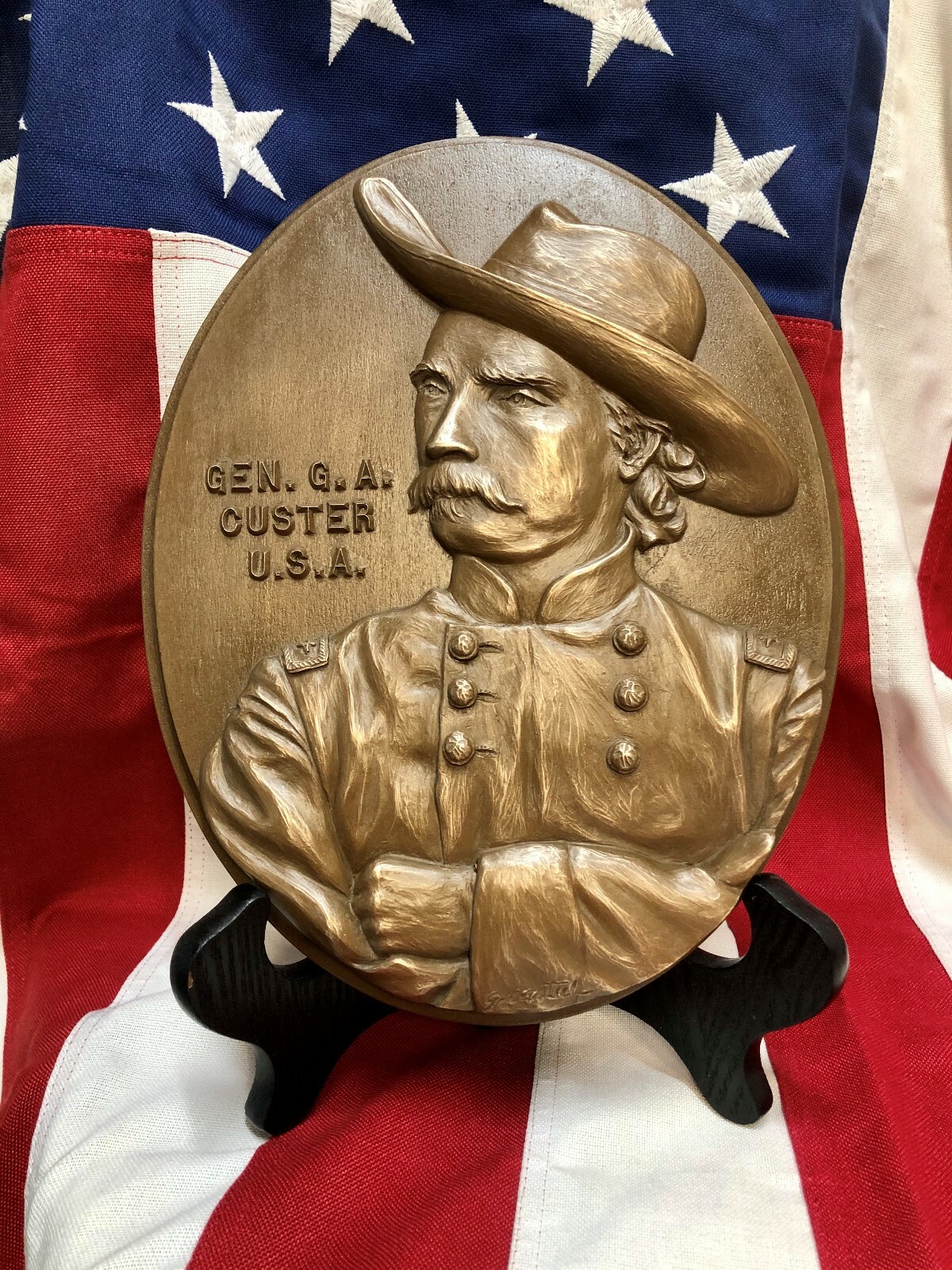 Gen. George A. Custer – Plaque in Bonded Bronze