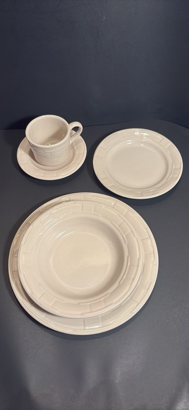 NEW Longaberger Woven Traditions Ivory COMPLETE SET For 8