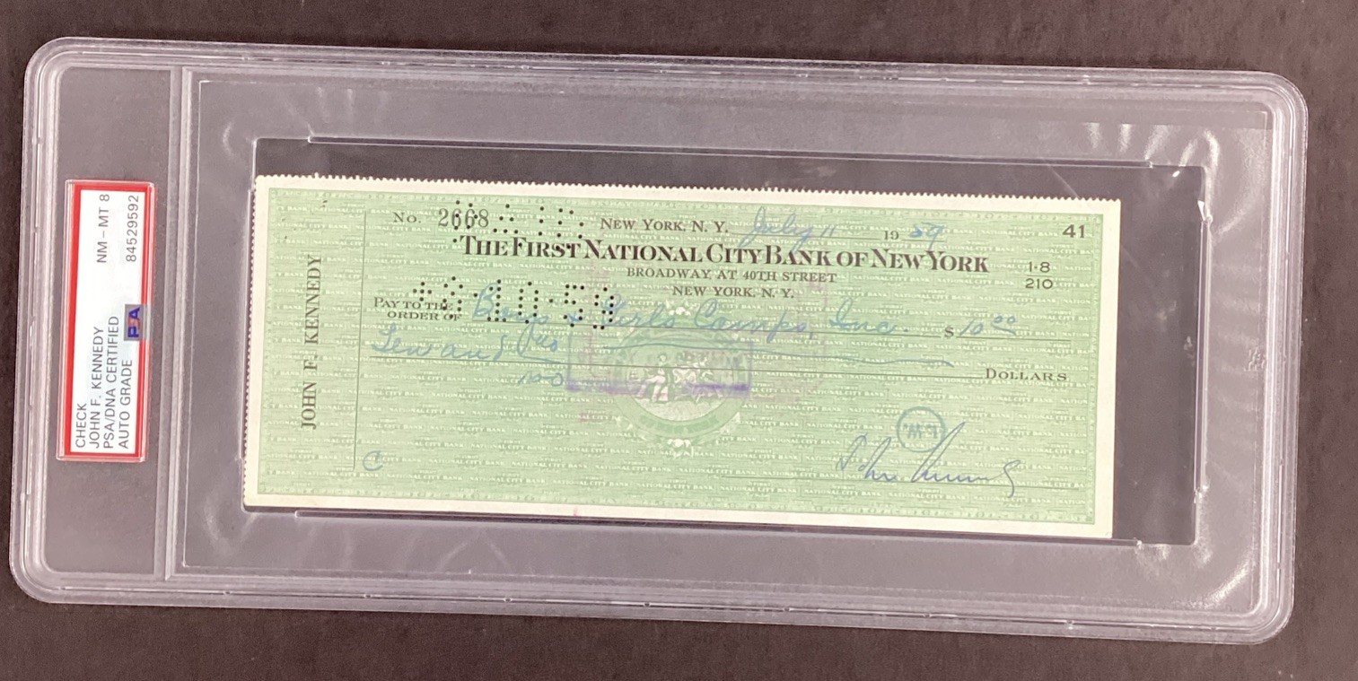 John F Kennedy Signed Check President 7/11 1959 POTUS JFK Autograph PSA/DNA 8