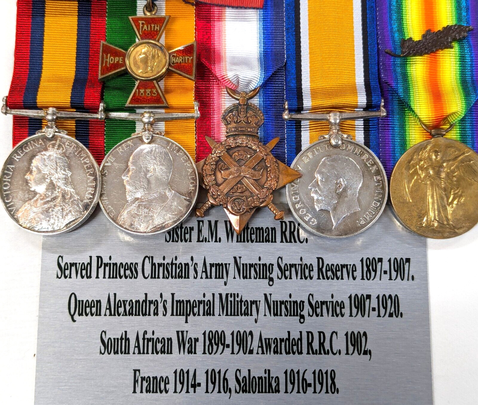 Boer War & WW1 Royal Red Cross 1st Class Sister Whiteman France 1914, Salonika