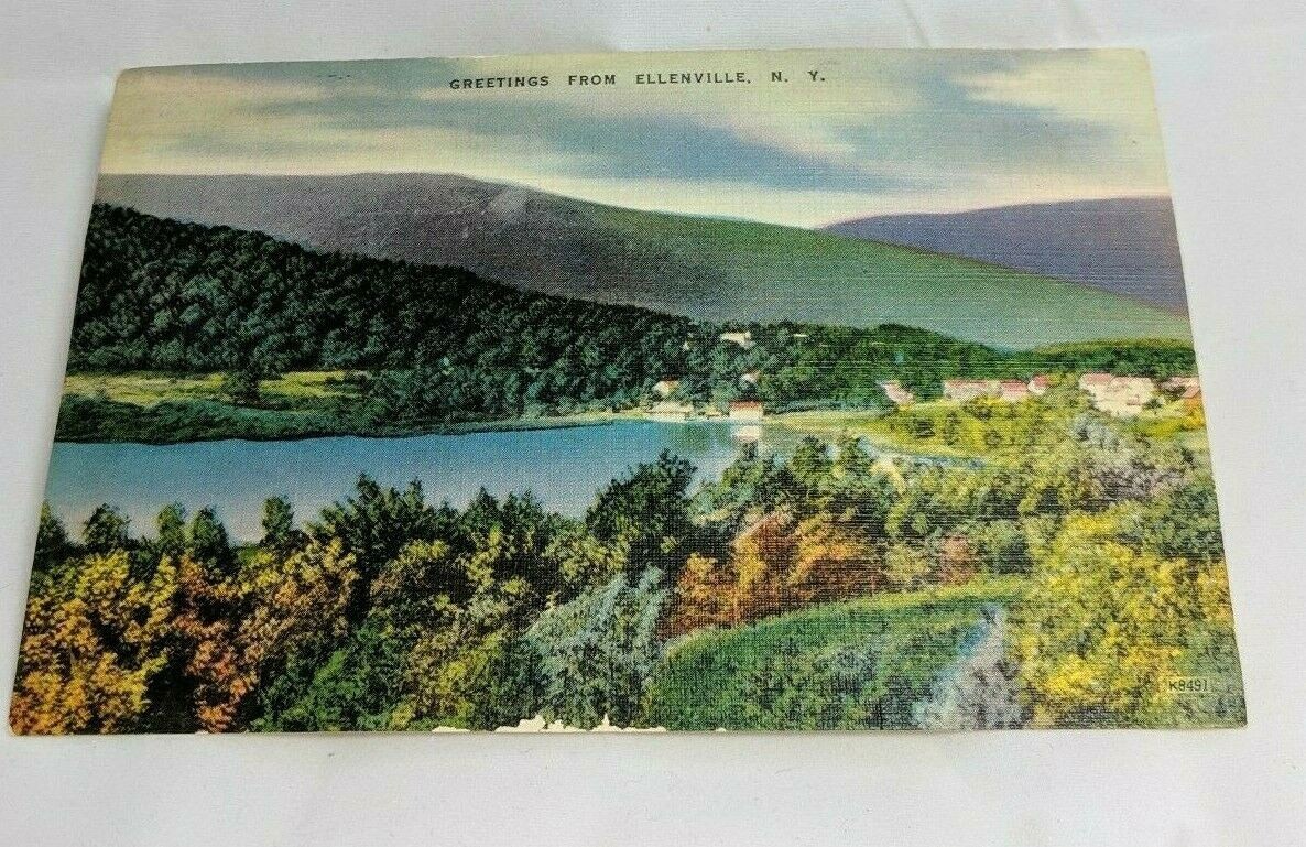 Vintage 1950's POSTCARD Greetings ELLENVILLE NY Kingston News New York K8491 Vintage 1950's POSTCARD Greetings ELLENVILLE NY Kingston News New York K8491