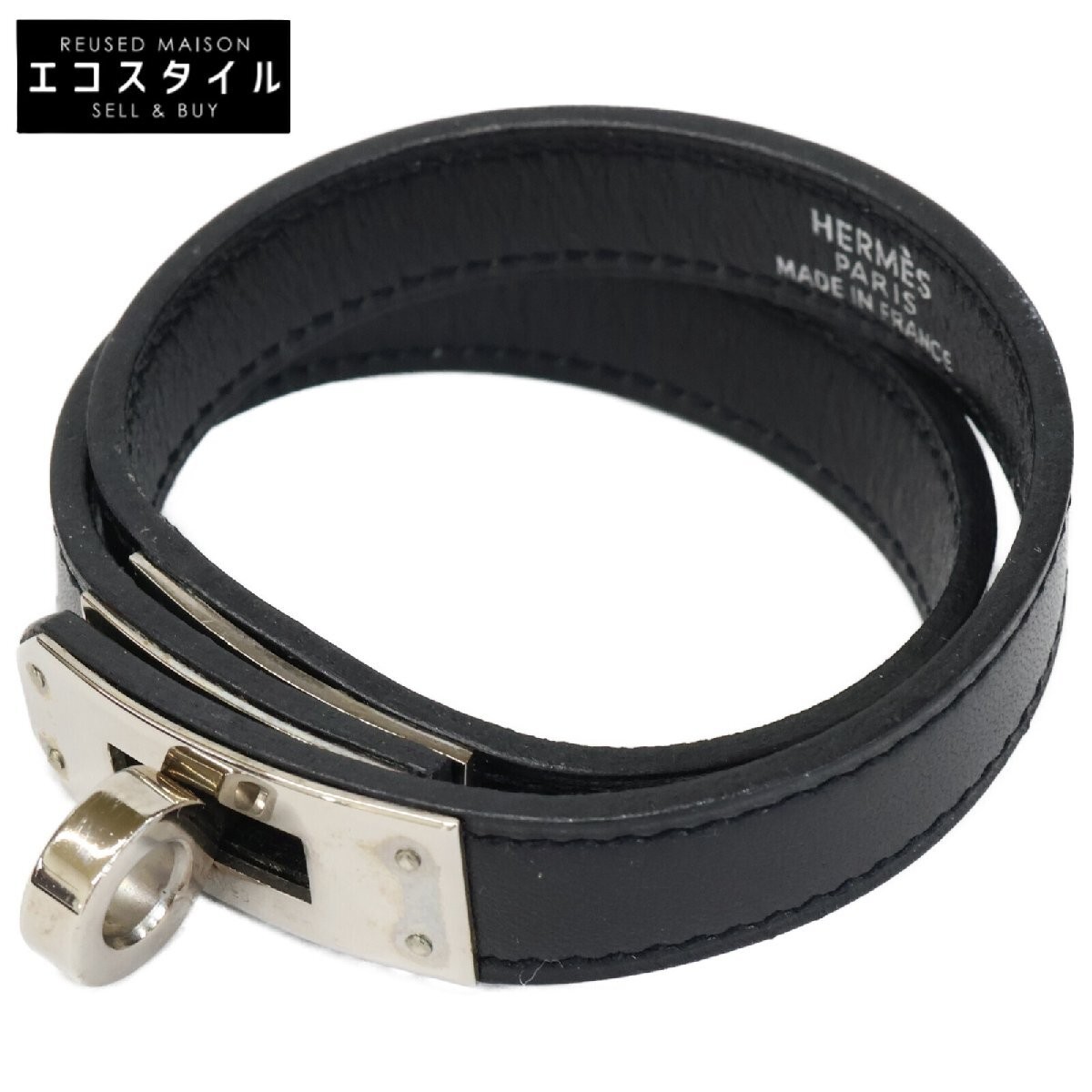 Hermes 00s F stamp Kelly Double Tour Leather Bracelet Ladies