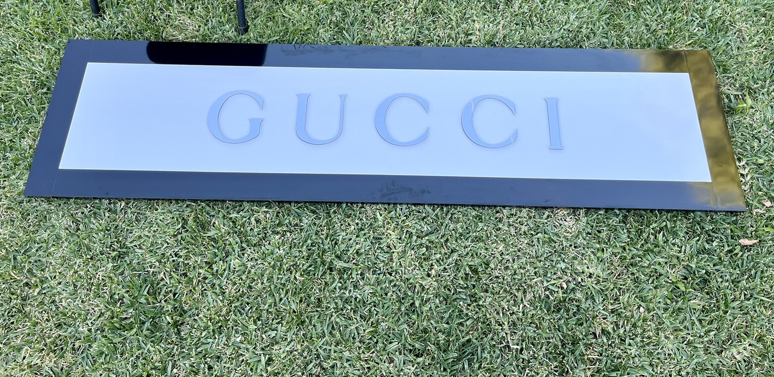 GUCCI Store Display sign Unique Piece XL 6ft x 1.5 ft GUCCI Store Display sign Unique Piece XL 6ft x 1.5 ft
