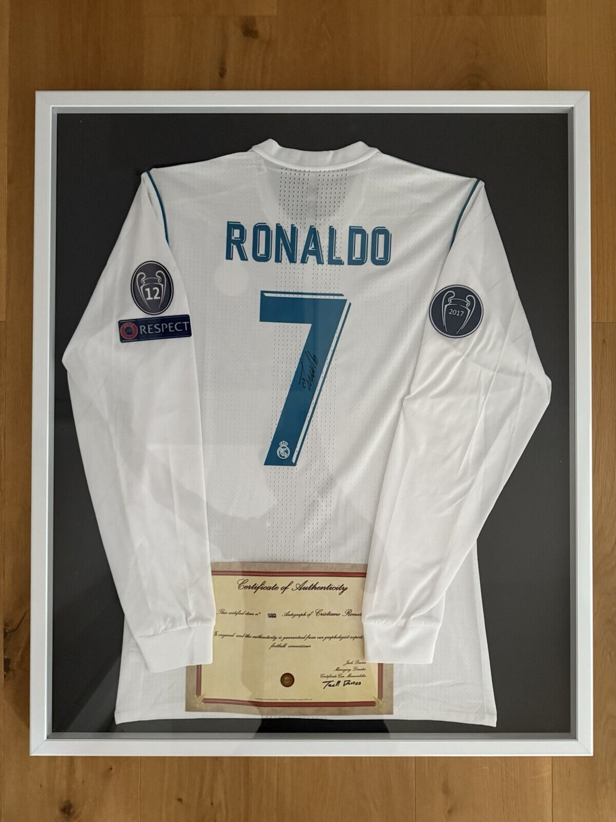 CR7 RONALDO REAL MADRID 17/18 JERSEY JERSEY MATCH PREPARED FINAL 2018 SIGNED COA
