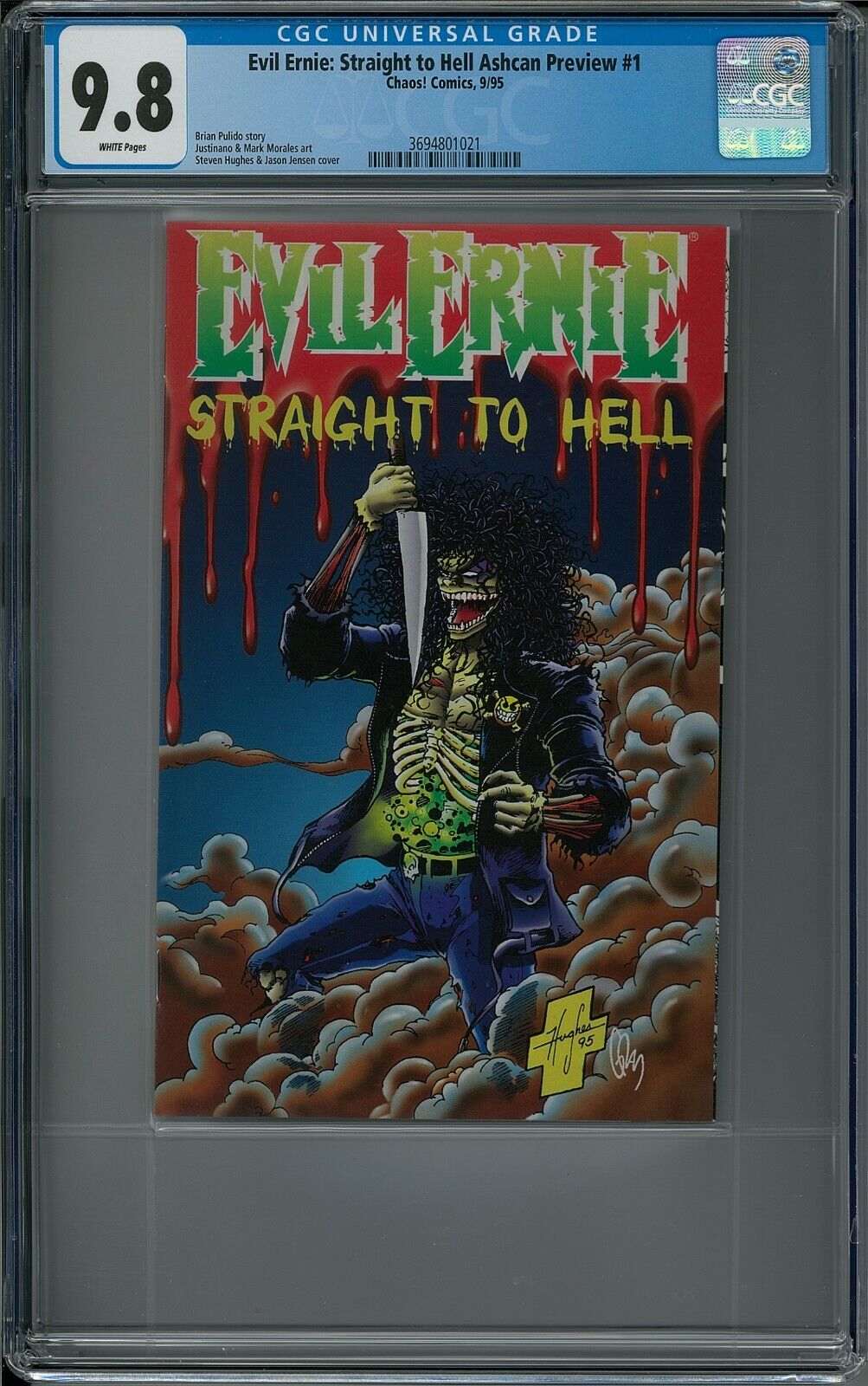 EVIL ERNIE: STRAIGHT TO HELL ASHCAN PREVIEW #1 CGC 9.8 (9/95) Chaos white pages
