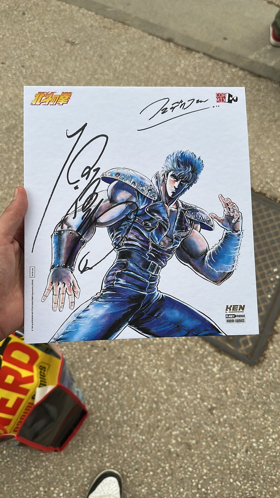 Authentic Tetsuo Hara Stamped-Signed Shikishi Kenshiro Fist time in Italy 1/318